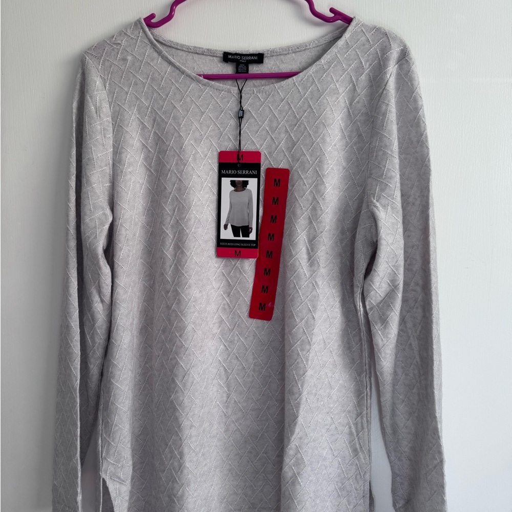 Mario Serrani Textured Long Sleeve Top – Size M – NWT